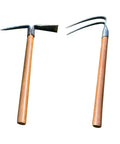 Go-To Two-Piece Garden Pick And Hoe Set, 19.6 Inch, durable 2-prong hand tool with wooden handle for transplanting, digging.