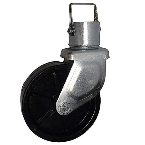 Pro Series 6 Inch Thermoplastic Caster With 1200 Lb Capacity Zinc Plated Bracket And Clear Zinc Finish Fits Round Tube Jacks With 2 Inch Outer Diameter