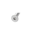 Close-up of M3x30mm Hex Socket Flat Head Countersunk Bolt, stainless steel, visible hex socket on flat head, silver tone.