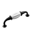 Black And White Ceramic Dresser Drawer Pulls 10 Pack Cabinet Hardware 4.48 Inch Length 114mm with 3.78 Inch Hole 96mm Antique Handle
