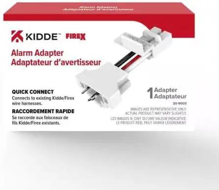 Quick Connect Adapter For Hardwired Smoke And CO Detectors Zero Headache Retrofit Upgrade Kit No Rewiring Required Plug And Play Safety Solution To Smoothly Upgrade Your Existing Alarm System Today in packaging with wiring connectors.