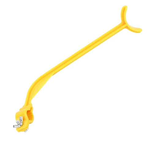 Yellow two-pack golf swing trainer and alignment aid for wrist control and posture correction, easy install swing corrector tool.