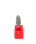 Carbide nail drill bit with 3/32 in shank mounted in red plastic holder