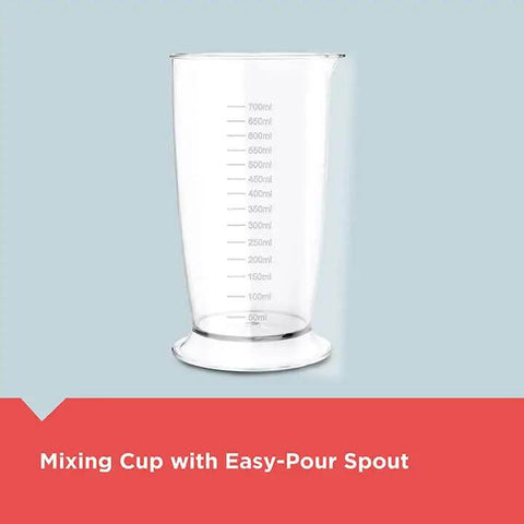 Mixing Cup with Easy-Pour Spout, clear plastic, marked measurements for easy mixing and pouring, home kitchen essential.