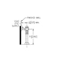 Technical drawing of Metroflush Quiet Piston Flush Valve For Toilets With 11-1/2 Inch Rough-In And 1-1/2 Inch Top Spud, 1.6 GPF