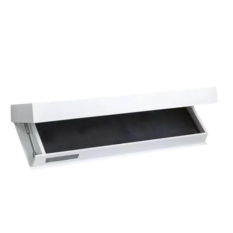 Hella Tidy White Floating Wall Shelf With Concealed Drop Down Drawer Pull Out Storage Rack Smooth Glide Space Saving Organizer For Living Room Office Dead Simple Setup Total Clutter Free Vibe Guaranteed