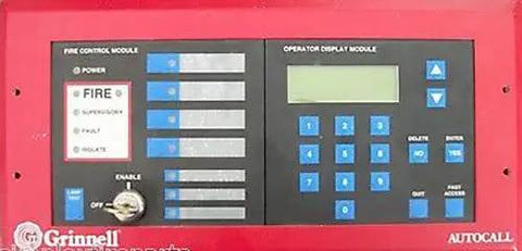 Commercial Fire Alarm Console Replacement Compatible With Simplex 200 System Deep Cleaned And Load Tested Ready To Slide In with display and controls.