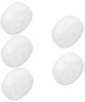 Heavy Duty Nylon Pulley Casters, 5 Piece Fixed Roller Kit For Quiet Barn Manure Tracks And Warehouse Gear featuring round white nylon wheels.
