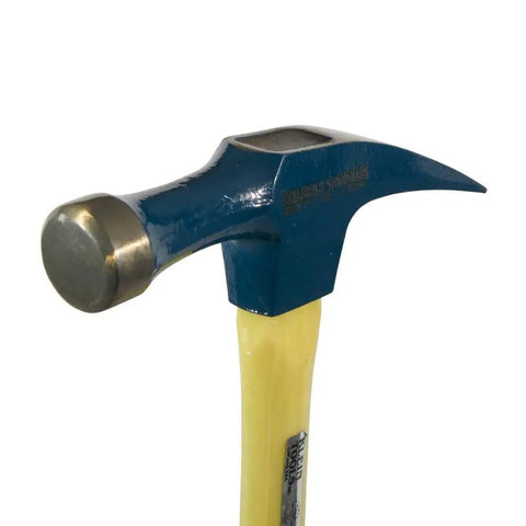Electrician's Straight-Claw Hammer 18 Ounce Workhorse with Fiberglass Handle, showing head and extra-long neck design.