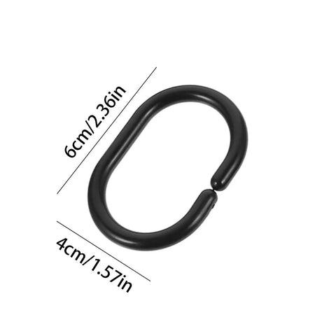 12 Pack Durable Plastic C Shape Shower Curtain Rings With Smooth Glide For Easy Hanging And Quiet Operation In Humid Bathrooms