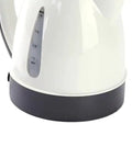 Heavy Duty 24V Electric Kettle For Trucks Built Like A Tank With Auto Shut Off 1 Liter Portable Water Heater side view showing water gauge and base.