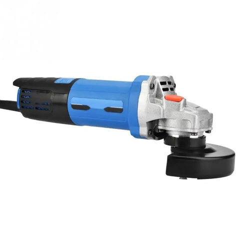 Heavy Duty 1020 Watt Electric Angle Grinder Pumping Out 11000RPM Torque Featuring a Blue and Silver Design for Tough Shop Tasks.