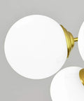 Modern Sputnik Chandelier Pendant Light With Darn Polished Copper Arms And Soft White Glass Shades Sweet Height Adjustable Design E27 Base Standard Bulbs Top Shelf Illumination For Home white glass shade close-up with gold accents