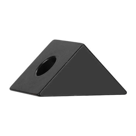 Heavy Duty Aluminum CNC Spindle Motor Mount Bracket 65mm Precision Machined Adapter Plate Compatible With 3 And 4 Axis Routing And Engraving Machines, black triangular connector view.