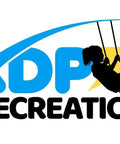 XDP Recreation logo featuring a child on a swing, representing outdoor play equipment and swing sets.