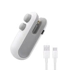 Mini Bag Sealer And Cutter, Handheld Heat Vacuum Sealer for Plastic Bags, white-gray, view with USB cable, portable food storage saver