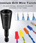 Multifunctional Wire Twister Tool Set for Drill with 4 Lightweight Wire Nut Twisters shown with wire connections