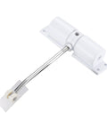 Auto Double Spring Door Closer For Shed, Garage And Office, self closing aluminum alloy closer, white finish, side view
