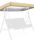 Durable Waterproof Replacement Canopy Top For Outdoor Porch Swing 75 By 47 By 9 Inches Beige Sun Shield Awning Cover