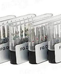 Killer Performance 50 Pc Diamond Burs FG Shank Dental Bits in clear cases, showcasing various sizes and shapes for precision grinding.