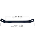 Black steel front support bracket for utility carts, measuring 11 by 13.4 in. Beefy Front Support Axle Brackets For Utility Carts And Wheelbarrows Replacement Mounts Heavy Duty Steel Compatible With WB2506K WB2506KFF WB2606K WB2606KFF Front End Support And Axle Mount Hardware.