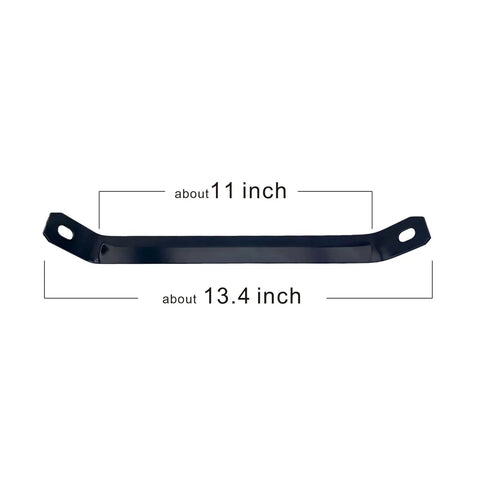 Black steel front support bracket for utility carts, measuring 11 by 13.4 in. Beefy Front Support Axle Brackets For Utility Carts And Wheelbarrows Replacement Mounts Heavy Duty Steel Compatible With WB2506K WB2506KFF WB2606K WB2606KFF Front End Support And Axle Mount Hardware.