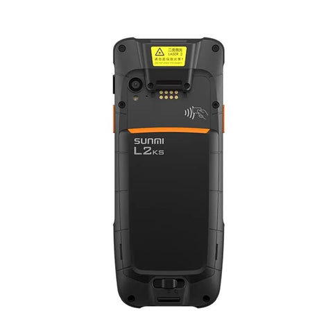 Back view of Built Tough Android Handheld Scanner PDA with rugged design, fast barcode engine, and GMS interface.