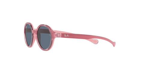 Junior RJ9075S Round Sunglasses XX-Small Frame, 90mm Hinge-To-Hinge, Fuchsia On Rubber Pink Frame With Green Mirrored Lenses