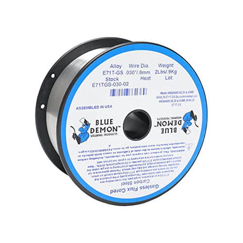 Spool of E71TGS Gasless Flux Core MIG Wire.030 In 2 Lb for auto body repairs and carbon steel welding, all positions.