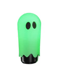 Flat Out Smooth Shifting Universal Gear Knob Featuring Glowing Phantom Etching, green ghost shape, black base, night use.