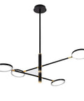 Badass Retro Multi Head Pendant Chandelier With Adjustable Height And Dimmable Control Industrial Vintage Ceiling Light Fixture In Sleek Black E27 Socket Fit For Kitchen Or Dining Room Setup showcasing black and gold design.