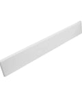 Ellipse Contour Solid Surface Vanity Side Splash For 22 Inch Tops, 0.375 Inch Thick, White wall protector, side angle view