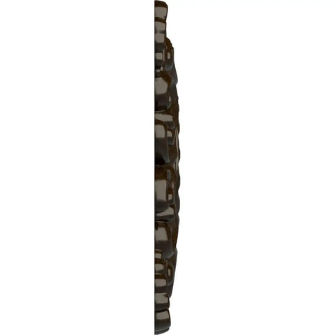 Side view of Decorative Ceiling Medallion 18 Inch Bronze, Modeled After Original Historical Patterns And Designs, Lightweight For A No Fuss Install, Deep Relief With Sharp Lines, Hand Painted Detailing, Can Be Cut Drilled Or Glued For A Dope Classic Look