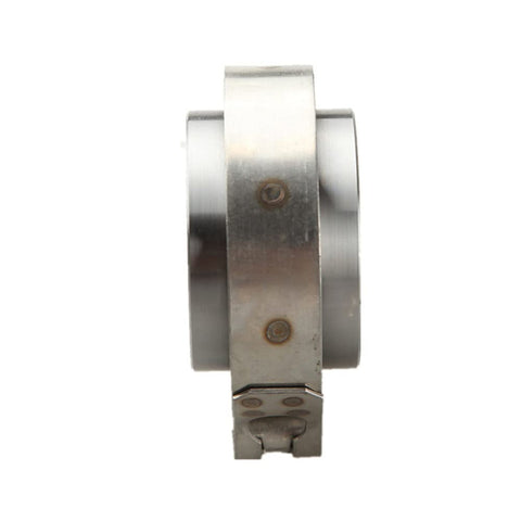 Side view of 2.25 Inch Self Aligning V Band Clamp Kit with 2.25 Inch Stainless V Band Clamp and CNC Billet Mild Steel Flanges