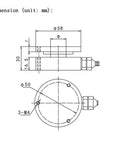 0 To 50 Kg Diaphragm Type Flat Load Cell Pro Grade Ultra Precise Force Sensor For Industrial Automation And Weighing Systems In Rugged Alloy Steel Construction dimension drawing, 58 mm top view