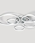 Modern LED Ceiling Light With Six Ring Dope Design 110W Dimmable Remote Control Ceiling Fixture close-up view