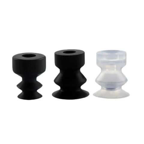 Heavy Duty Manipulator Vacuum Suction Cup Set, VP Style, strong grip rubber pads in black and clear for heavy material handling.