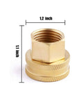 Copper Garden Hose Fitting Adapter Three Quarter GHT To One Half NPT Female Quick Connect Adapter 1.1 inch height brass