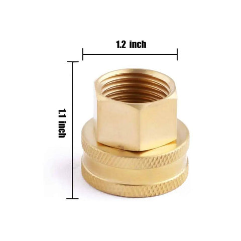 Copper Garden Hose Fitting Adapter Three Quarter GHT To One Half NPT Female Quick Connect Adapter 1.1 inch height brass