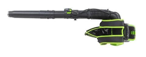 Tough As Nails Brushless Cordless Backpack Leaf Blower Delivers 60 Volt Max Power With 550 CFM Airflow And 140 MPH Speed view from side showcasing hose and harness