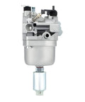 Front view of Carburetor Kit For John Deere Lawn Tractors LA105 LA115 108 102 X120 X145 L107 L108 LA125 D110 D105 Bolt On And Go With Factory Calibrated Fit By Replacement MIA11474 MIA12509 MIA11520 showing metal components and fuel bowl.