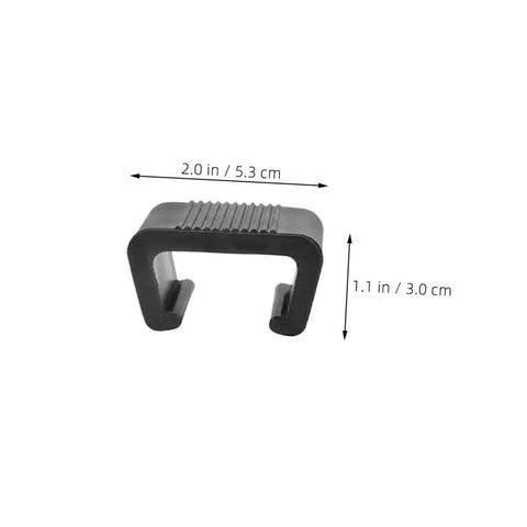 Zerodeko 10Pcs Outdoor Wicker Clips Rattan Sofa Fasteners for Sectional Chairs showing size dimensions in inches and centimeters.