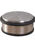 Brushed Silver Zinc Alloy Rubber Door Stop Floor Mount Protector Heavy Duty Door Stopper With No Drilling Installation Solid Design