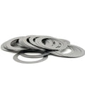 Ultra Thin Stainless Steel Flat Washers Set For Bolts M3 M4 M5 0.2mm Thick 100 Pcs Assorted Kit Smooth Burr Free Heavy Duty Flat Washers For Plumbing And Mechanical Hardware, stacked stainless flat washers