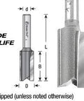 Pro Grade Solid Carbide Straight Plunge CNC Router Bit For Wood High Production With Diameter Nine Thirty Two Cutting Height One Inch Shank One Quarter Inch Two Flutes For Superior Finish And Vibration Reduction In Harsh Routing Jobs
