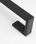 Close-up of Heavy Duty Square Base Wall Mount Towel Rack Built To Last In Matte Black SUS304 Stainless Steel Bar 16 Inch Bathroom Organizer