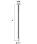 4 Inch 304 Stainless Steel Nails Pack Of 19 For Hanging Nails And Wall Dowels And Long Nails Rust Resistant Indoor Outdoor Use High Gloss Finish Tough As Nails DIY Woodworking Kit For Home Projects image showing a single nail with measurements