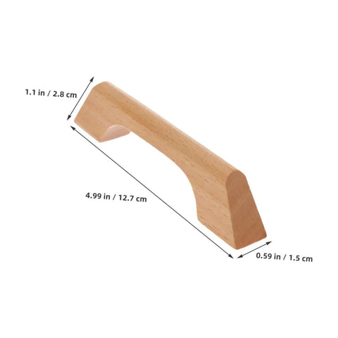 Solid Wood Cabinet Pull Handles Set With Screws Six Pack Wood Drawer Handles for Kitchen Cabinets, light brown, size dimensions