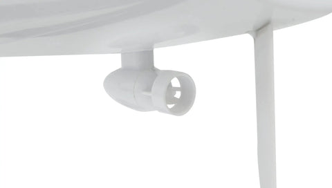 Close-up of the detachable motor on the Voyager 280 2.4GHz RC Sailboat with Detachable Electric Motor Blue Finish Indoor Outdoor Fun For Pool Or Pond