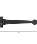 15 Inch Black Wrought Iron Strap Hinge With Spade Tip Heart Style For Doors And Gates Includes Mounting Hardware Pack Of 2